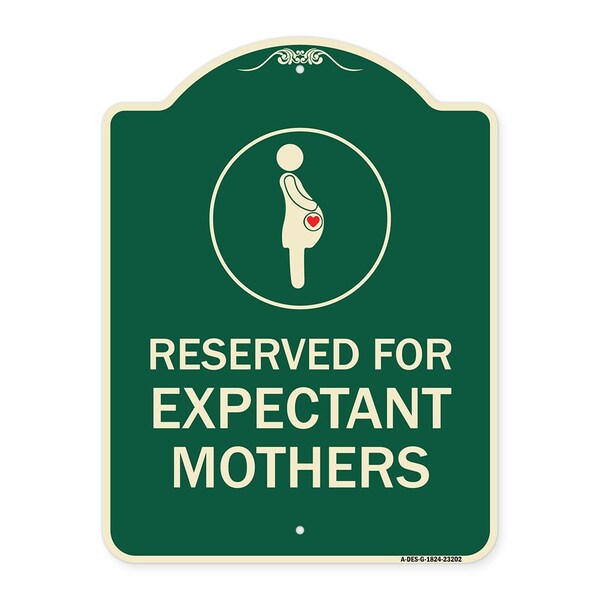 Reserved for Expectant Mothers W/ Graphic Heavy-Gauge Aluminum Sign, 18" L, 24" H, G-1824-23202